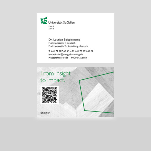 UniSG Visitenkarten 2-seitig mit V-Card